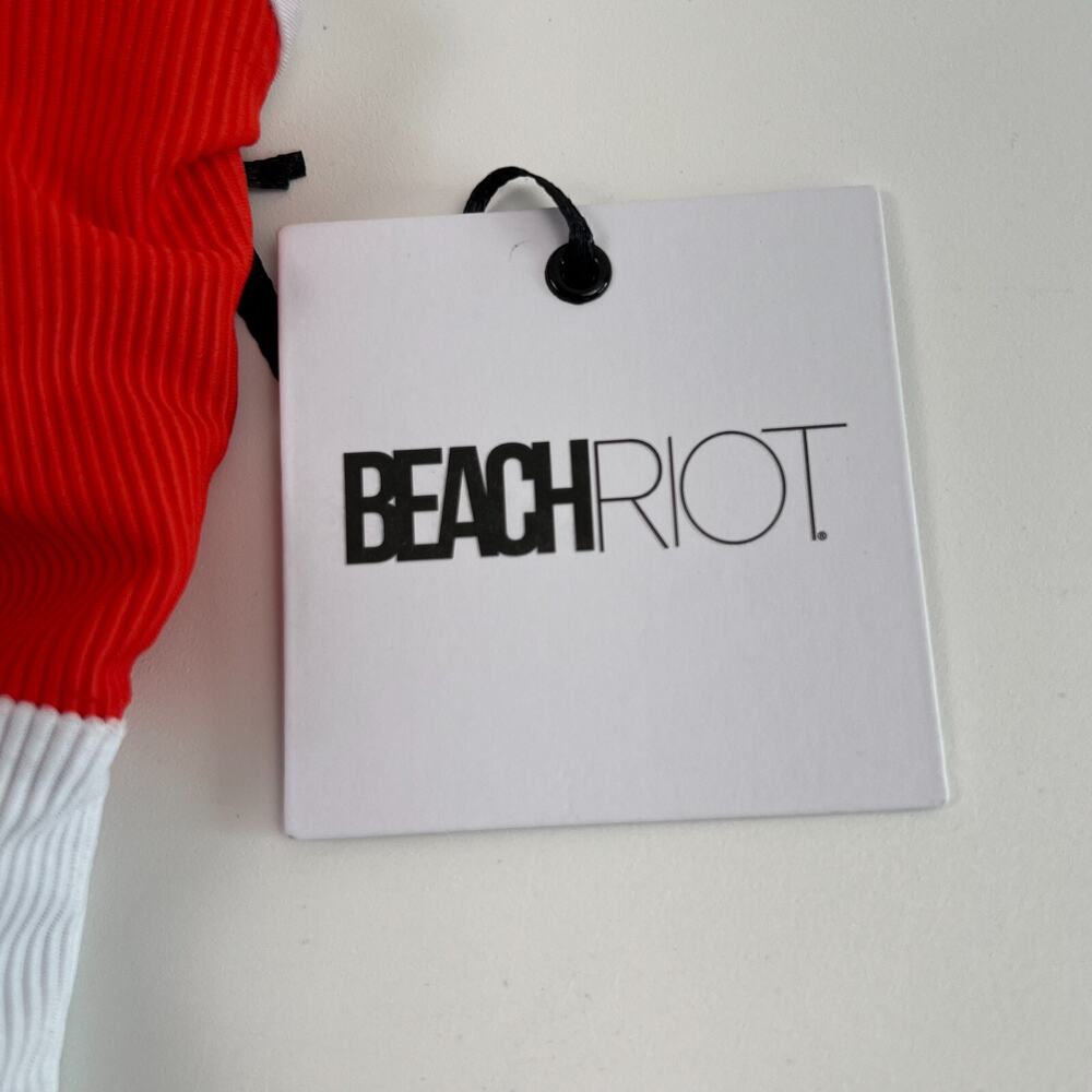 Beach Riot One Piece Square Neck Ribbed Swimsuit Red/Blue/White Size XS NWT - Picture 7 of 11